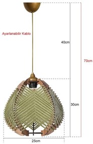 Zielono-naturalna lampa wisząca z tekstylnym kloszem ø 25 cm – Opviq lights