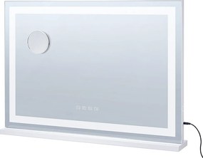 Iluminowane Lusterko do Makijażu SucceBuy, Bluetooth, 3 Kolory, 55 cm, Powiększenie 5X, USB, Białe, do Makijażu na Stole w Sypialni