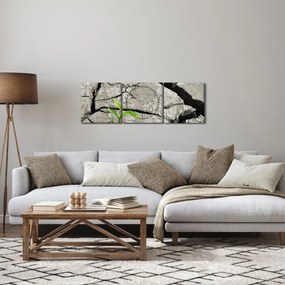 Obraz - Pęknięcia (z zegarem) (90x30 cm)