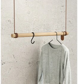Wieszak ścienny z litego drewna dębowego w naturalnym kolorze 80 cm Swing M – LIND DNA