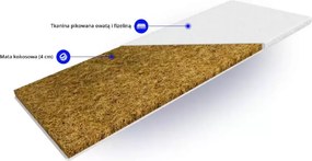Topper z wkładem kokosowym - materac nawierzchniowy, nakładka na łóżko Harry H4 90×200
