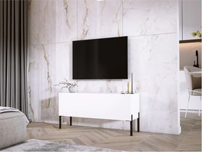 Szafka RTV, Biały Mat, nogi czarne, 100 x 52 x 32 cm