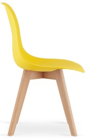 Żółte krzesło KITO z bukowymi nogami
