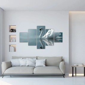 Obraz - Biały łabędź (125x70 cm)