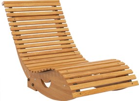 Outsunny Leżak ogrodowy, Wysoki fotel bujany, regulowana podstawa, Drewno świerkowe, 130 x 60 x 60cm, Drewno tekowe