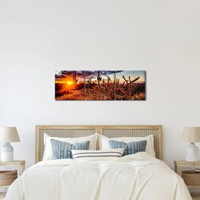 Obraz - Złota godzina pustyni (z zegarem) (90x30 cm)