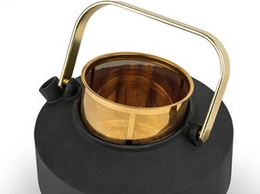 Czarny żeliwny dzbanek do herbaty z sitkiem 1 l Shangdong – Bredemeijer