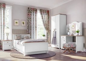Biały skandynawski regał z szufladą i półkami - SO-02