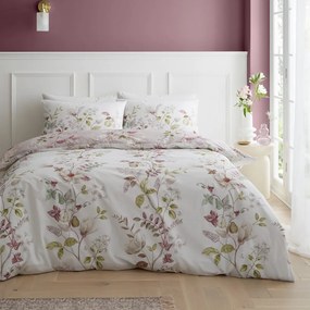 Różowa bawełniana pościel dwuosobowa 230x220 cm Francesca Floral – Bianca