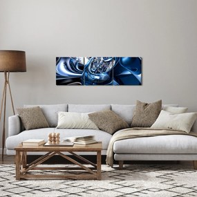 Obraz abstrakci - koła (z zegarem) (90x30 cm)