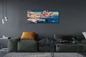 Obraz drukowany na płótnie Balony na Niebie z Chmurami