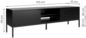 Czarna szafka RTV z półką T6-K61