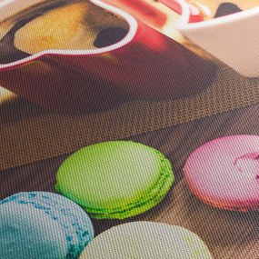 Obraz kawy i makaroników (170x50 cm)