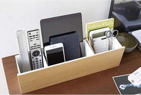 Biało-naturalny metalowy organizer na artykuły papiernicze Rin – YAMAZAKI