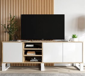 Szafka RTV NILA 6 150 dąb wotan/biały mat