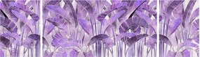 Obraz - Fioletowe liście w gipsie (170x50 cm)