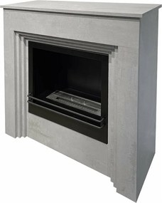 Biokominek stojący BELLINI z drewna z efektem betonu, wyprodukowany we Włoszech, dł. 96 x gł. 35 x wys. 96 cm