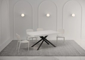 Stół rozkładany 140/244x90 cm Karida Premium frassino biała nogi antracytowe