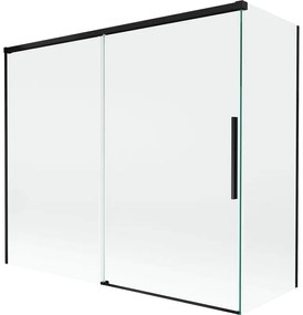 Mexen Rox parawan nawannowy 2-skrzydłowy rozsuwany 180 + 80 x 150 cm, transparent, czarny - 8C9-180-080-70-00