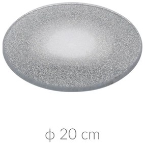 Talerz dekoracyjny, srebrny brokatowy