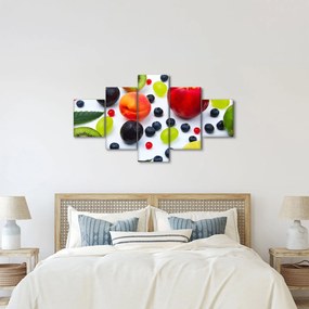 Obraz owoców z kroplami wody (125x70 cm)