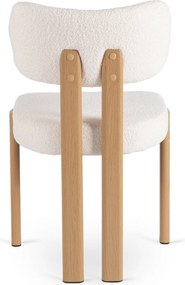 Krzesło Tapicerowane GRENADA Dąb/Kremowe Boucle Nowoczesne