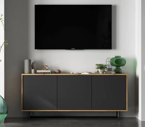 Trzydrzwiowa komoda w stylu loft Apollo 41 dąb wotan/grafit