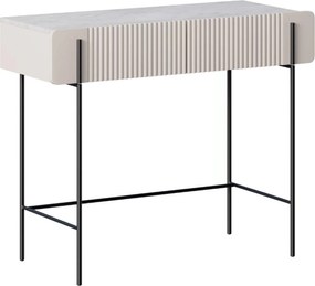 Toaletka Malmi 100 cm z szufladami - kaszmir / crema bianca / czarne nóżki