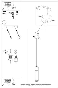 Szara lampa wisząca ø 7 cm Susanna – Nice Lamps