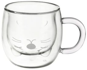 Orion Kubek podwójna ścianka szkło Cat,  300 ml