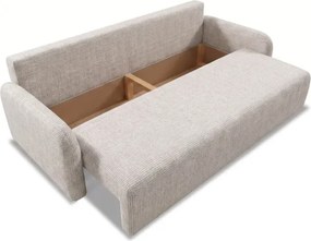 Sofa DUO Rozkładana Dwuosobowa Beżowa Szenil Japandi