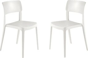 Zestaw 4 białych krzeseł do układania w stosy „Maribela” z polipropylenu cm 50x51 81h