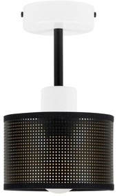 Lampa sufitowa biała jednopunktowa z czarnym abażurem B-1010WE-SC E27