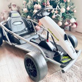 HOMCOM 24 V elektryczny gokart dla dzieci do 13 km/h z funkcją driftu, drift-kart z 2 silnikami dla 8-12 lat, biały | Aosom PL
