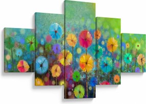Obraz - Abstrakcyjne kwiaty (125x70 cm)