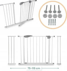 Bramka barierka zabezpieczająca na schody i drzwi biała