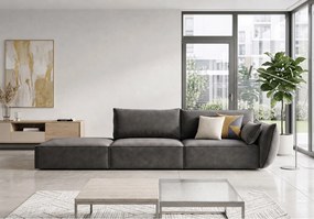 Szezlong lewy Cookie 264 x 110 cm Manila 16 ciemny szary
