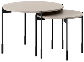 Stolik kawowy Sonatia 60 cm okrągły na metalowych nogach - kaszmir