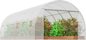 Tunel Foliowy SucceBuy 5,8 x 2,8 x 2,0 m, Ocynkowana Rama, Powłoka PE, Biała