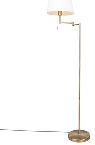 Inteligentna klasyczna lampa podłogowa brązowa z białą, w tym WiFi A60 - Ladas Fix Rustykalny / Vintage Oswietlenie wewnetrzne