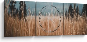 Obraz - szczegół łąki (z zegarem) (90x30 cm)