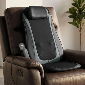 HOMCOM Shiatsu masażer pleców z ogrzewaniem, głęboki masaż i 3-stopniowa wibracja siedziska, urządzenie na bóle pleców | Aosom PL