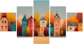Obraz - Jesienna wieś (125x70 cm)