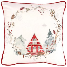 Poduszka z motywem świątecznym, aksamitna, 45 x 45 cm