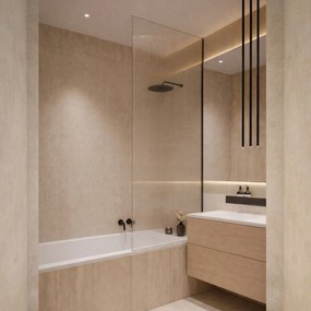 Parawan nawannowy prostokątny ARTE WELLE Classic XXL Clear szkło transparentne ryflowane | Różne rozmiary : Kolor profili kabiny - złoty szczotkowany, Rozmiar - 80 x 210 cm