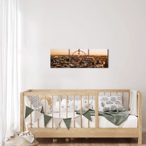 Obraz zachodu słońca nad Žižkov (z zegarem) (90x30 cm)