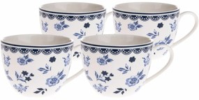4-częściowy zestaw filiżanek porcelanowych Floral , 90 ml