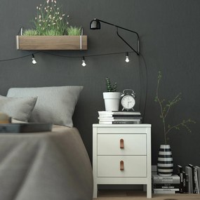 Biała szafka nocna z szufladami Madrid