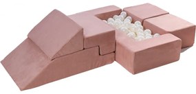Velvet bricks set multifunkcyjny plac zabaw dla dzieci, różowy - meowbaby®
