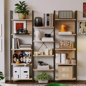 Regał industrialny stojący loft – jasny brąz – 166 cm&nbsp;